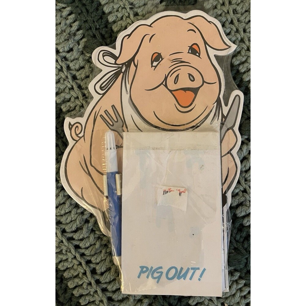 Vintage Magnetic Perfectly Piggy Memo Note Pad Fat Free Favorites With Marker